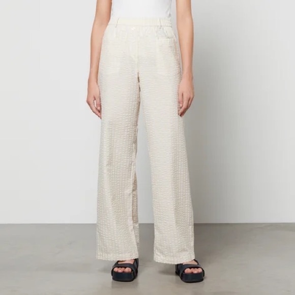 Baum Und Pferdgarten Women's Nibal Trousers - White Crème Stripe - Picture 1 of 4